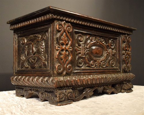 Small carved chest, Italian Renaissance